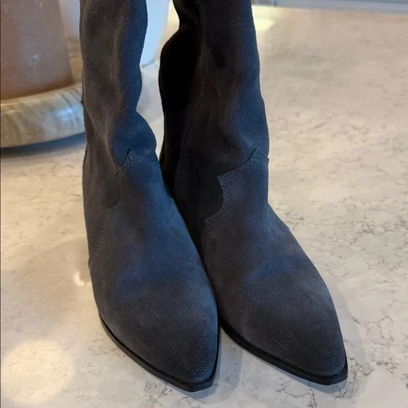 Isabel Marant Dark Gray suede Cowboy chic Knee Boots - Picture 13 of 13